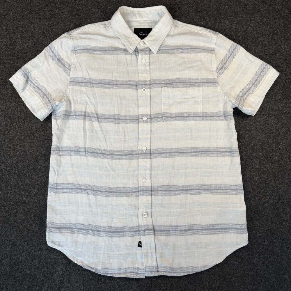 Rails Men's Medium Short Sleeve Striped Button Down Shirt